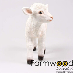 Farmwood Animals Agneau blanc en résine Debout 1.