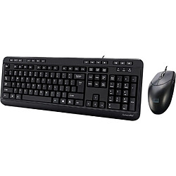 Avis Adesso AKB-132CB-FR, Spill-Resistant Antimicrobial Waterproof Multimedia Desktop Keyboard & Mouse wired-USB (UK Layout)