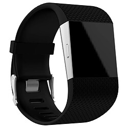 Wewoo Bracelet pour montre connectée Dragonne sport réglable losange texture FITBIT Surge noir 