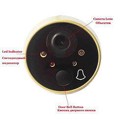 Wewoo Interphone vidéo Peephole Door Camera Écran couleur 4,3 pouces avec sonnette électronique LED Lumières Visionneuse de porte Vidéo-œil Sécurité à domicile 