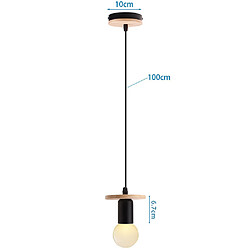 Stoex Lampe À Suspension Créative en Bois Suspension Luminaire Rétro Plafonnier Moderne Pour Café Club Bar Noir pas cher