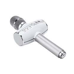 Acheter Wewoo Micro sans fil argent pour ordinateur portable, PC, haut-parleur, casque, iPad, iPhone, Galaxy, Huawei, Xiaomi, LG, HTC et autres smartphone haute qualité sonore KTV Karaoke enregistrement coloré RVB néon lumières Bluetooth sans Microphone à condensateur,