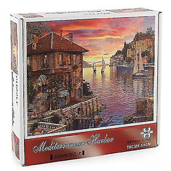 Universal 1000 pièces coucher de soleil méditerranéen puzzle bricolage puzzle jouets assemblage image déco pas cher