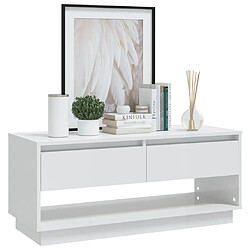 Acheter Maison Chic Meuble TV scandinave - Banc TV pour salon Blanc brillant 102x41x44 cm Aggloméré -MN79676