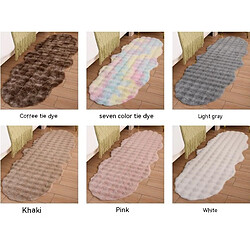 LUUCOZK Tapis Moelleux en Fausse Fourrure Tapis Shaggy pour Chambre à Coucher Salon-Gris Clair-60x150cm (2P) pas cher