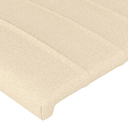 Maison Chic Tête de lit scandinave à LED,meuble de chambre Crème 83x16x118/128 cm Tissu -MN94990 pas cher