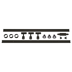 Slv KIT rail 1 allumage PURI, noir, 2x1m, 3x PURI spot et sources LED