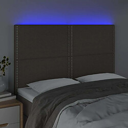 Avis Maison Chic Tête de lit moderne à LED lumineuse pour chambre - Décoration de lit Taupe 144x5x118/128 cm Tissu -MN44377