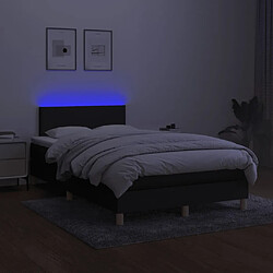 Acheter Maison Chic Lit adulte- Lit + matelas + LED,Sommier à lattes de lit matelas et LED noir 120x190 cm tissu -GKD44016