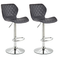 Non Lot de 2 tabourets de bar liège simili cuir chrome 