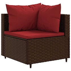 Avis vidaXL Salon de jardin avec coussins 8 pcs marron résine tressée