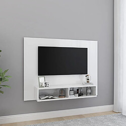 vidaXL Meuble TV mural Blanc brillant 120x23,5x90 cm Bois d’ingénierie