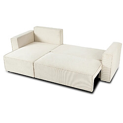 Acheter Canapé d'angle convertible réversible Lorenzo en velours côtelé Beige