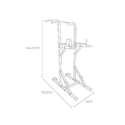 Barre de Traction pour Musculation Keboo Cross Training Série 300 63x102,5x163-212 cm Hauteur Réglable Dossier Rembourré