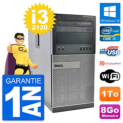 PC Tour Dell OptiPlex 990 Intel Core i3-2120 RAM 8Go Disque 1To Windows 10 Wifi · Occasion 