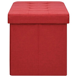 Avis vidaXL Banc de rangement pliable Rouge bordeaux Faux lin