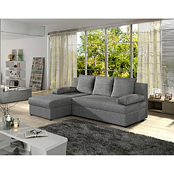 Bestmobilier Numancia - canapé d'angle réversible 4 places - convertible avec coffre - en tissu Numancia - canapé d'angle réversible 4 places - convertible avec coffre - en tissu - Gris