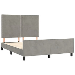 Acheter Maison Chic Cadre/structure de lit avec tête de lit pour adulte - Lit Moderne Chambre Gris clair 140x200 cm -MN36814