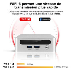 Acheter VANWIN Mini PC AMD Ryzen 5-4600U(jusqu'à 4,3 GHz), DDR4 16 Go/512 Go eMMC, Mini-Ordinateur sans Ventilateur 4k@60Hz HDMI&VGA, USB3.0, Dual-Band Wi-Fi 2.4/5.0G, BT5.2