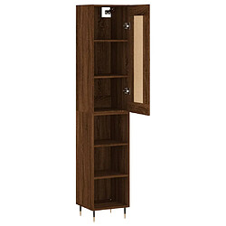 Avis vidaXL Buffet haut Chêne marron 34,5x34x180 cm Bois d'ingénierie