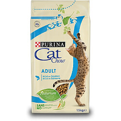 PURINA CAT CHOW Croquettes - Avec NaturiumTM - Riche en saumon - Pour chat adulte - 10 kg