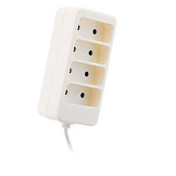 Bloc multiprise 4 prises 6A 2P Blanc - Zenitech