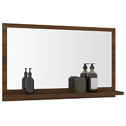 vidaXL Miroir de bain Chêne marron 60x10,5x37 cm Bois d'ingénierie pas cher