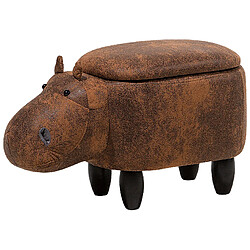 Beliani Tabouret enfant en cuir PU marron HIPPO