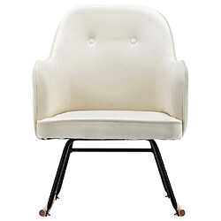 Avis Maison Chic Chaise à bascule | Fauteuil Relax, design moderne Blanc crème Velours -GKD96279