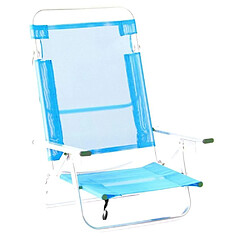 HEVEA Fauteuil de plage en aluminium Maribel bleu celeste