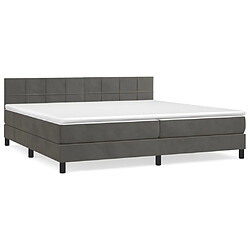 vidaXL Sommier à lattes de lit et matelas Gris foncé 200x200cm Velours