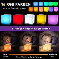 Universal Lumière cube LED pour enfants - luminosité jusqu'à - changement de couleur rgb - 16 couleurs chaudes, batterie - 10cm, (blanc)