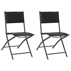 vidaXL Chaises de jardin pliables lot de 2 Acier et textilène