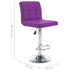 vidaXL Tabourets de bar lot de 2 violet similicuir pas cher