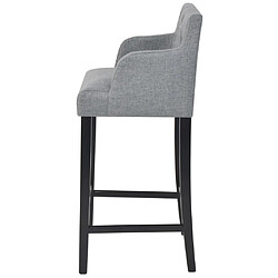 Avis vidaXL Tabourets de bar lot de 2 gris clair tissu