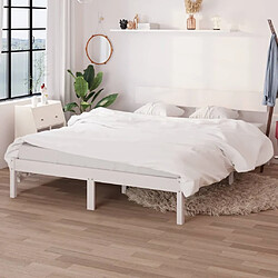 vidaXL Cadre de lit sans matelas blanc bois massif 