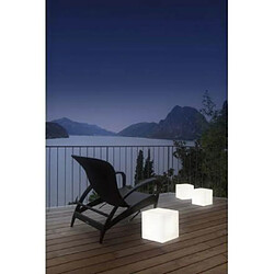 Techneb Table basse lumineuse CUBE intérieur extérieur (blanc, H 33 cm)