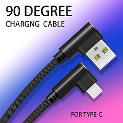 Shot Cable Fast Charge 90 degres Type C pour Manette NINTENDO Switch Pro Smartphone Android Connecteur Recharge Chargeur Universel (NOIR)