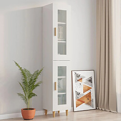 Avis Maison Chic Armoire murale suspendue,Meuble de Rangement pour salon,cuisine Blanc brillant 34,5x34x90 cm -MN56302