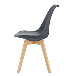 Avis Helloshop26 lot de 2 chaises siège de salle à manger scandinave cuisine plastique similicuir gris 03_0002770