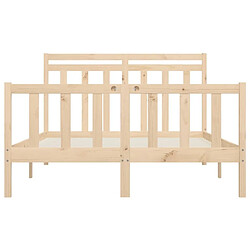 Maison Chic Lit Moderne Chambre - Cadre/structure de lit pour adulte Bois de pin massif 140x200 cm -MN11648 pas cher