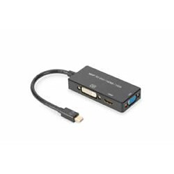 Asm ASSMANN Electronic AK-340419-002-S Mini DP DP, HDMI, DVI-D Noir adaptateur et connecteur de câbles (ASSMANN Mini DisplayPort 1in3 HDMI, DVI and VGA converter cable)