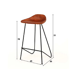 Lisa Design Kochi - lot de quatre tabourets de bar - en cuir pas cher