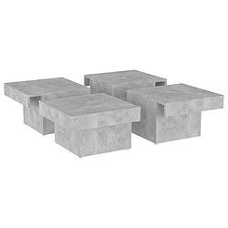 Avis vidaXL Table basse gris béton 90x90x28 cm bois d'ingénierie