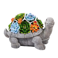 Mignon Solaire Jardin Statue Lumières avec Succulent Art Décor Pelouse Tortue Figurine pour Patio Balcon Étanche IP44 Pendaison de Crémaillère Cadeau