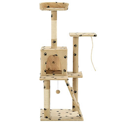 Arbre à chat avec griffoirs,niche pour chat en sisal 120 cm Beige Motif pattes -MN80698