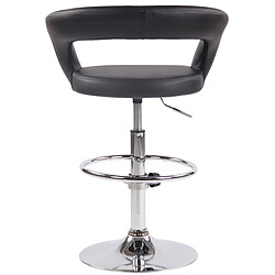 Decoshop26 Lot de 2 tabourets de bar assise moderne en PVC noir pieds et repose-pieds en métal chromé 10_0004215 pas cher