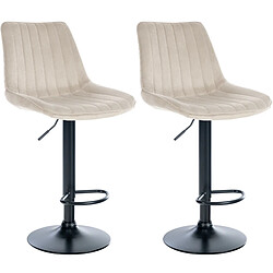 Non Lot de 2 tabourets de bar Toni velours noir 