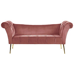 Beliani Chaise longue en velours rose NANTILLY 