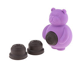 1 chiot de chien de compagnie d'animal familier mâchant le petit jouet d'ours avec des biscuits de silicone pourpre